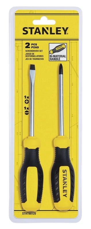 Stanley STHT60126 Screwdriver Set, 2-Piece, Alloy Steel, Specifications: 4 in L Round Shank :SET: QUANTITY: 1