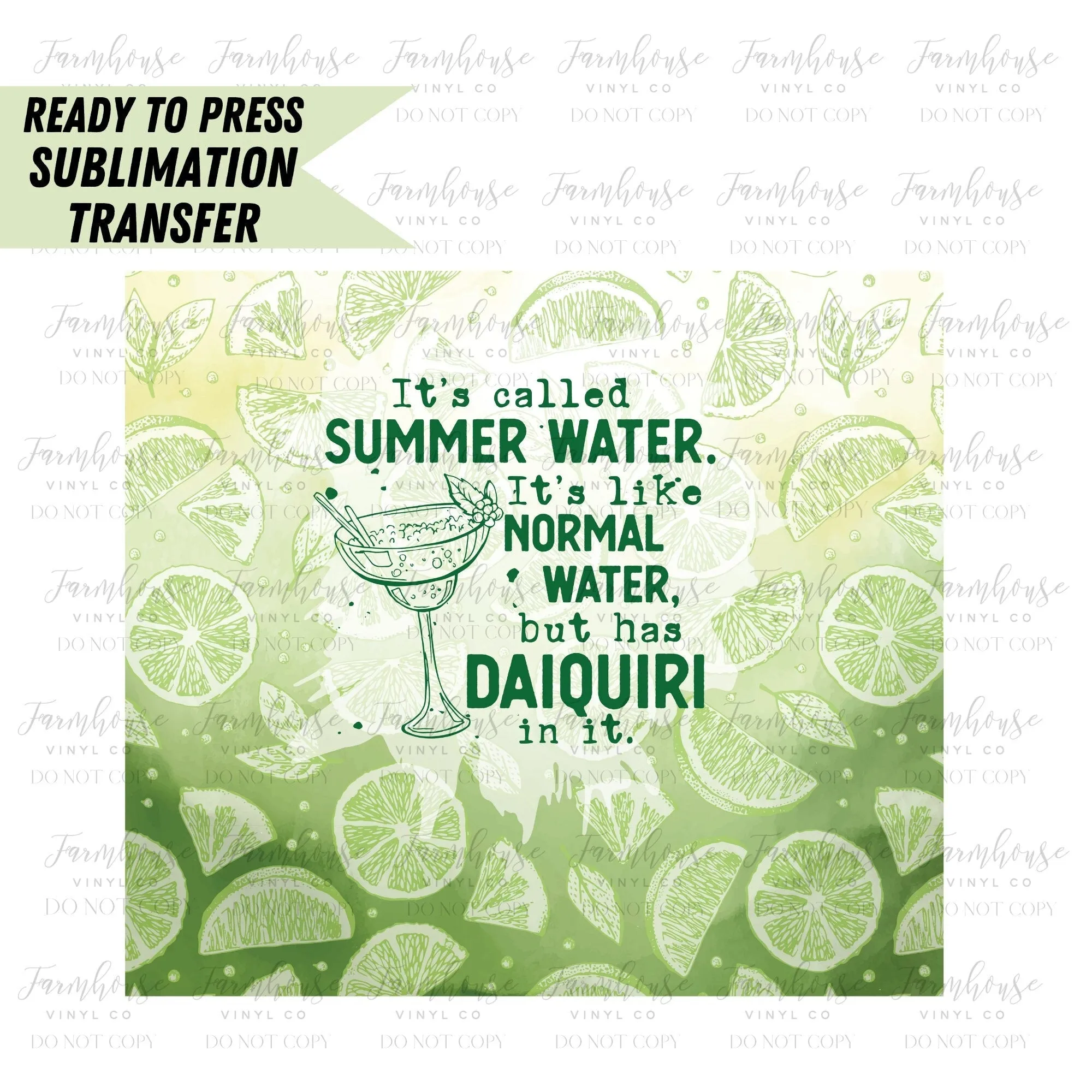 Summer Water Vodka, Ready to Press Tumbler Sublimation Transfer, Heat Transfer, Skinny 20 OZ, Skinny 30 OZ, Funny Summer Vodka Transfer