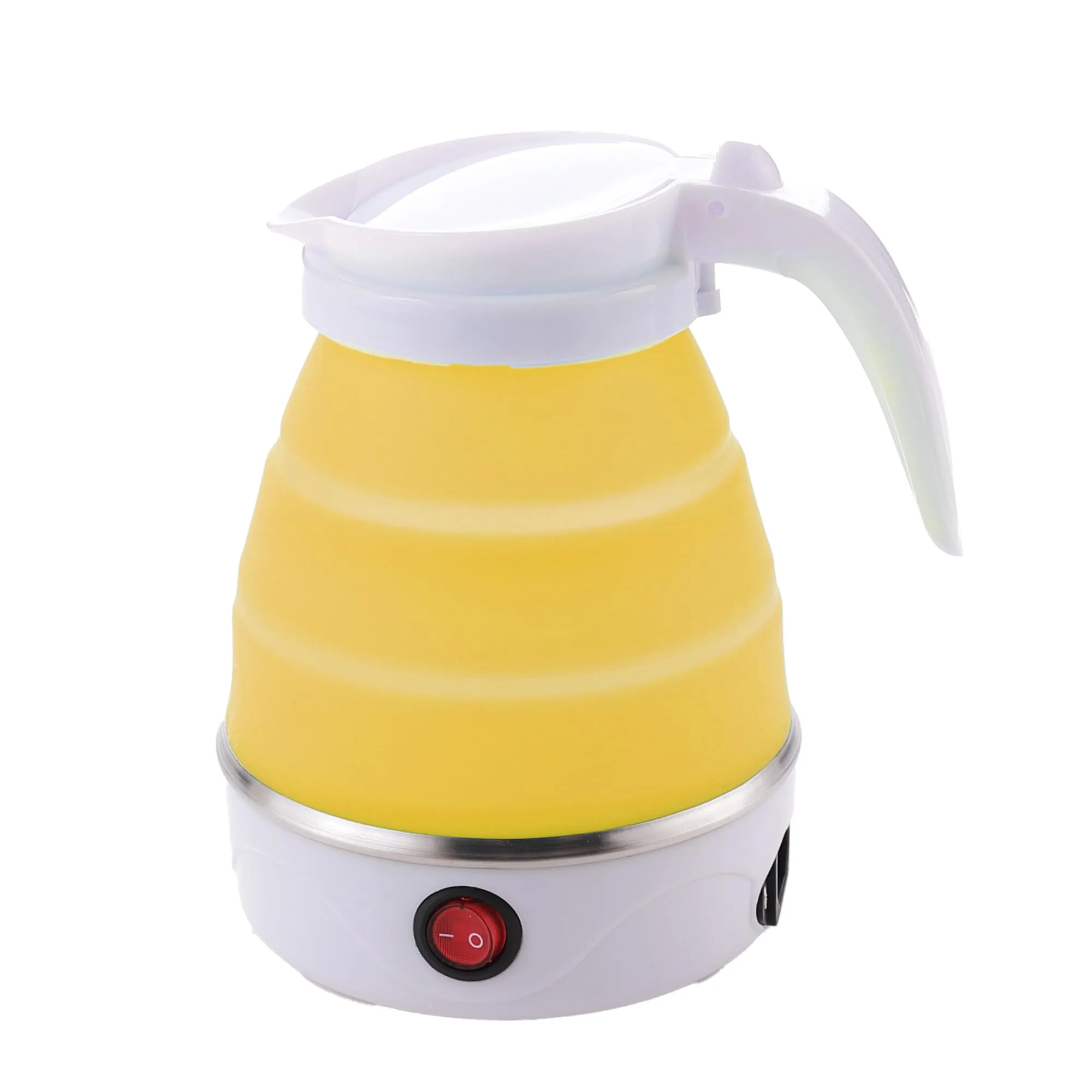 The Better Home FUMATO 600ml Foldable Electric Kettle for Hot Water 600W | Multipurpose, Mini, Collapsible, Travel Kettle | Food Grade Silicone Body, Stainless Steel Base & Leak Proof (Yellow)