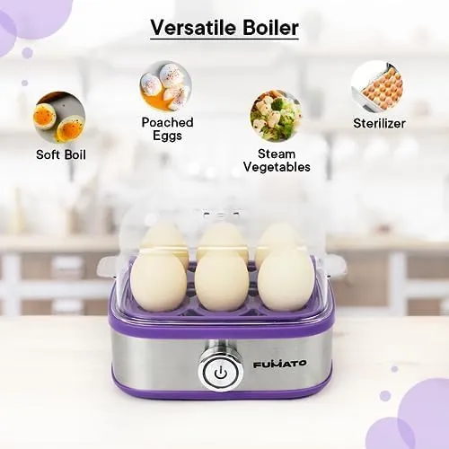 The Better Home Fumato Wedding Gift Set |Hand Blender& Egg Maker |Blend,Boil and Make| Perfect Gifting Kit | Colour Coordinated Sets | 1 year Warranty Purple