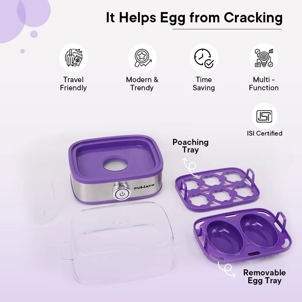 The Better Home Fumato Wedding Gift Set |Hand Blender& Egg Maker |Blend,Boil and Make| Perfect Gifting Kit | Colour Coordinated Sets | 1 year Warranty Purple