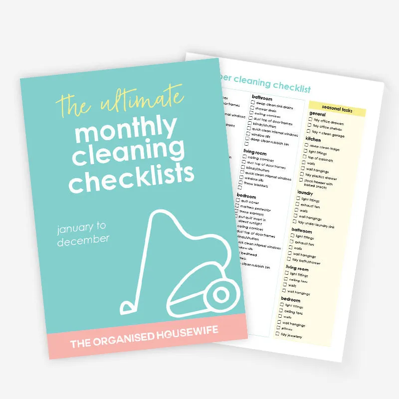 The Ultimate Monthly Cleaning Checklists