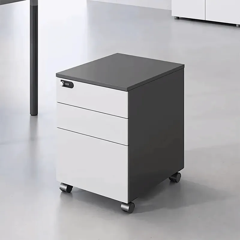 Three Drawers Movable Cabinet with Lock