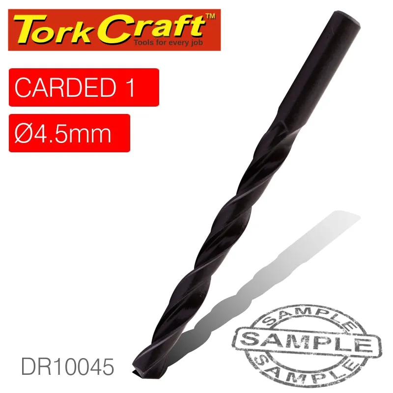 TORK CRAFT DRILL BIT HSS STANDARD 4.5MM 1/CARD DR10045