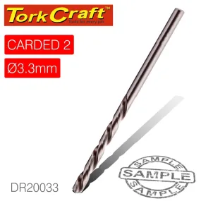 TORK CRAFT DRILL HSS 3.3MM 135DEG 2/CARD INDUSTRIAL BIT DR20033