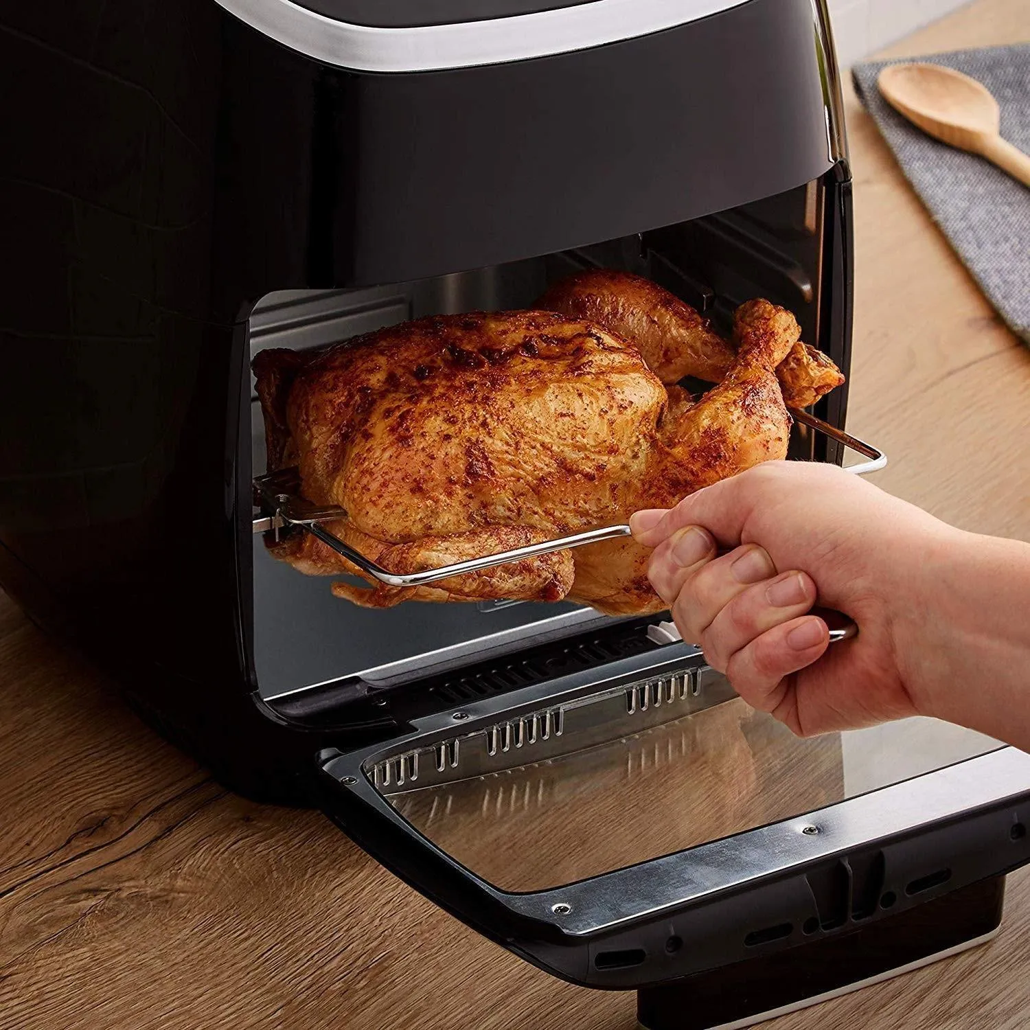 Tower 2000W 11L 5-in-1 Manual Air Fryer Oven with Rotisserie - Black | T17038