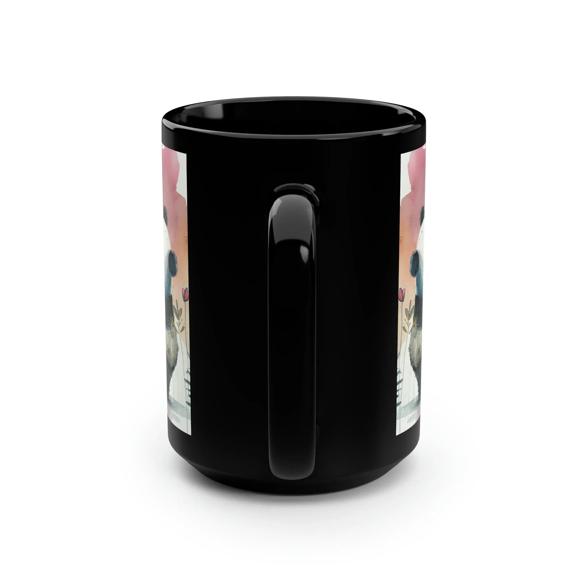 Valentines Panda 04 - Black Mug 15oz