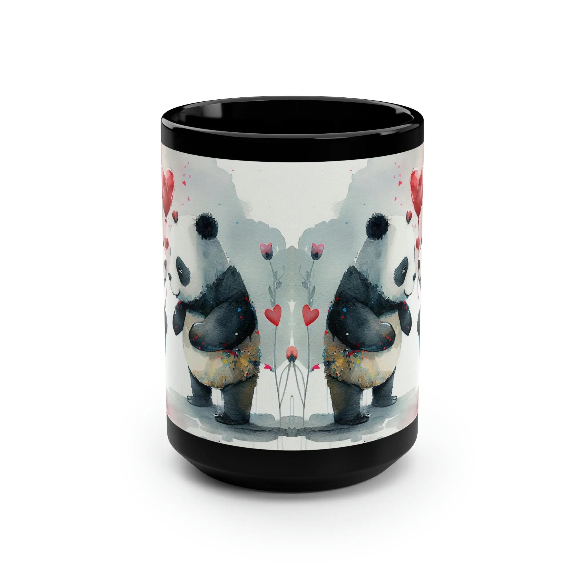 Valentines Panda 04 - Black Mug 15oz