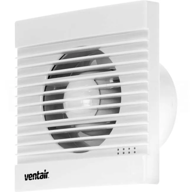 Ventair 158mm x 158mm SLIMLINE Flush Mounted Square Exhaust Fan White With Backdraft Damper Suitable For 98mm Hole & 100mm Duct