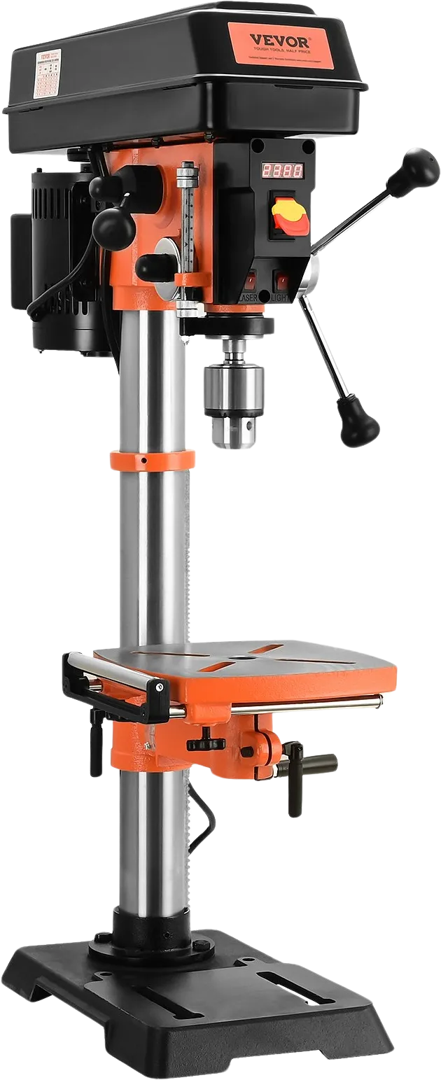 Vevor Benchtop Drill Press 12" with 0-45° Tilting Worktable Variable Speed 120V New