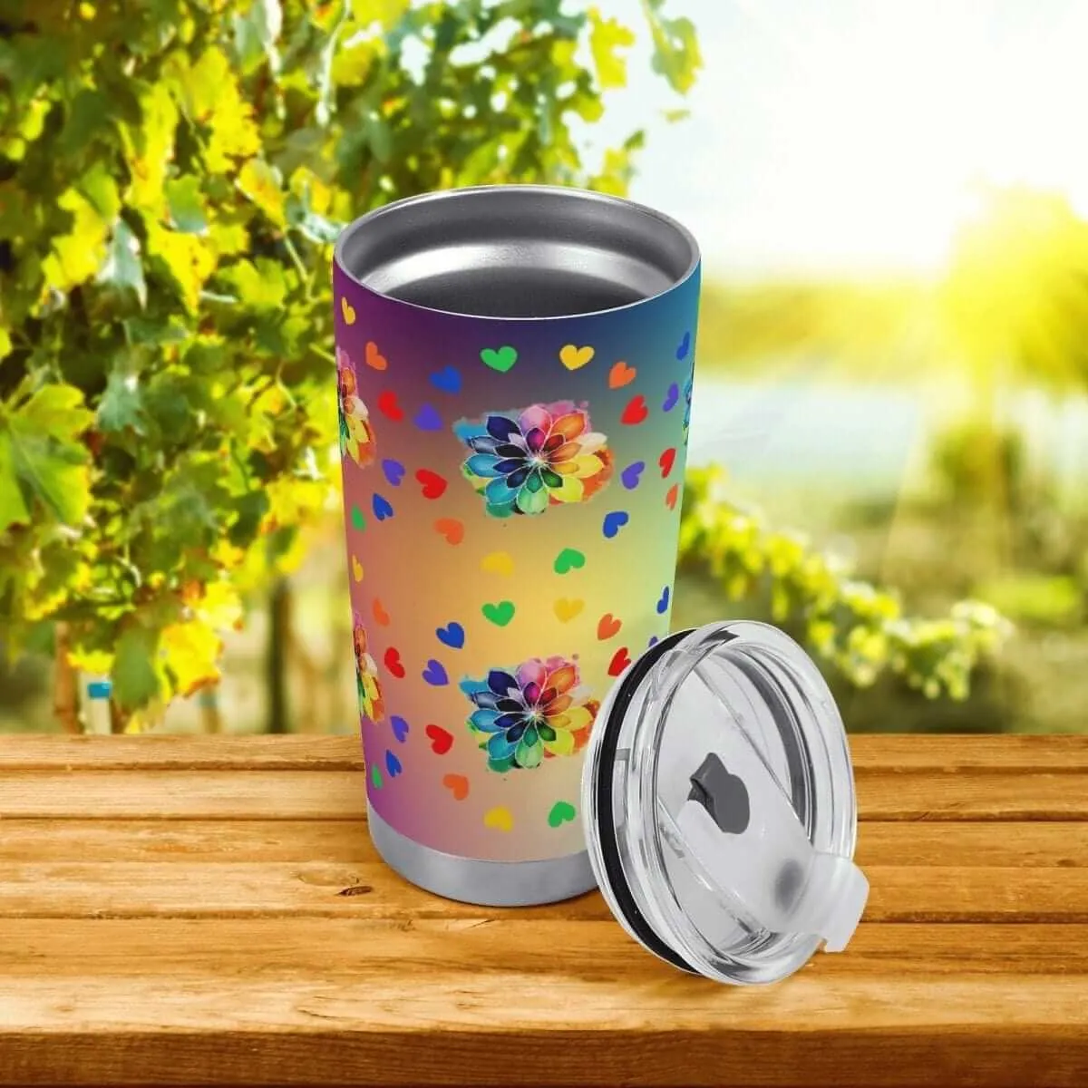 Vibrant Floral Car Cup