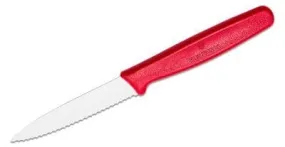 Victorinox 3.25" Stainless Steel Serrated Paring Knife - Red Handle | Denson CFE