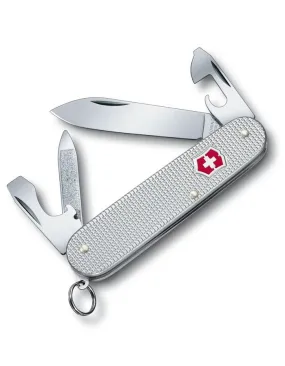 Victorinox Swiss Army Cadet -  Silver Alox&#44; Ribbed - 9 Tools - Engravable