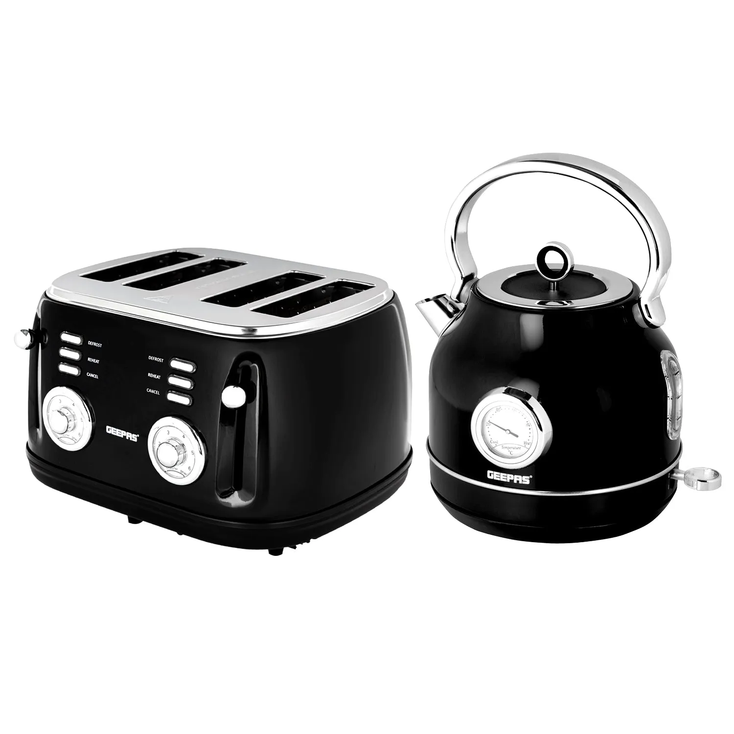 Vintage Electric 1.7L Jug Kettle & 4 Slice Toaster Set