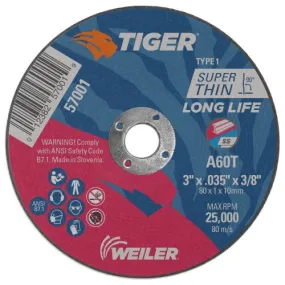 Weiler Tiger AO Cutting Wheel - 3" X .035" Type 1 57001