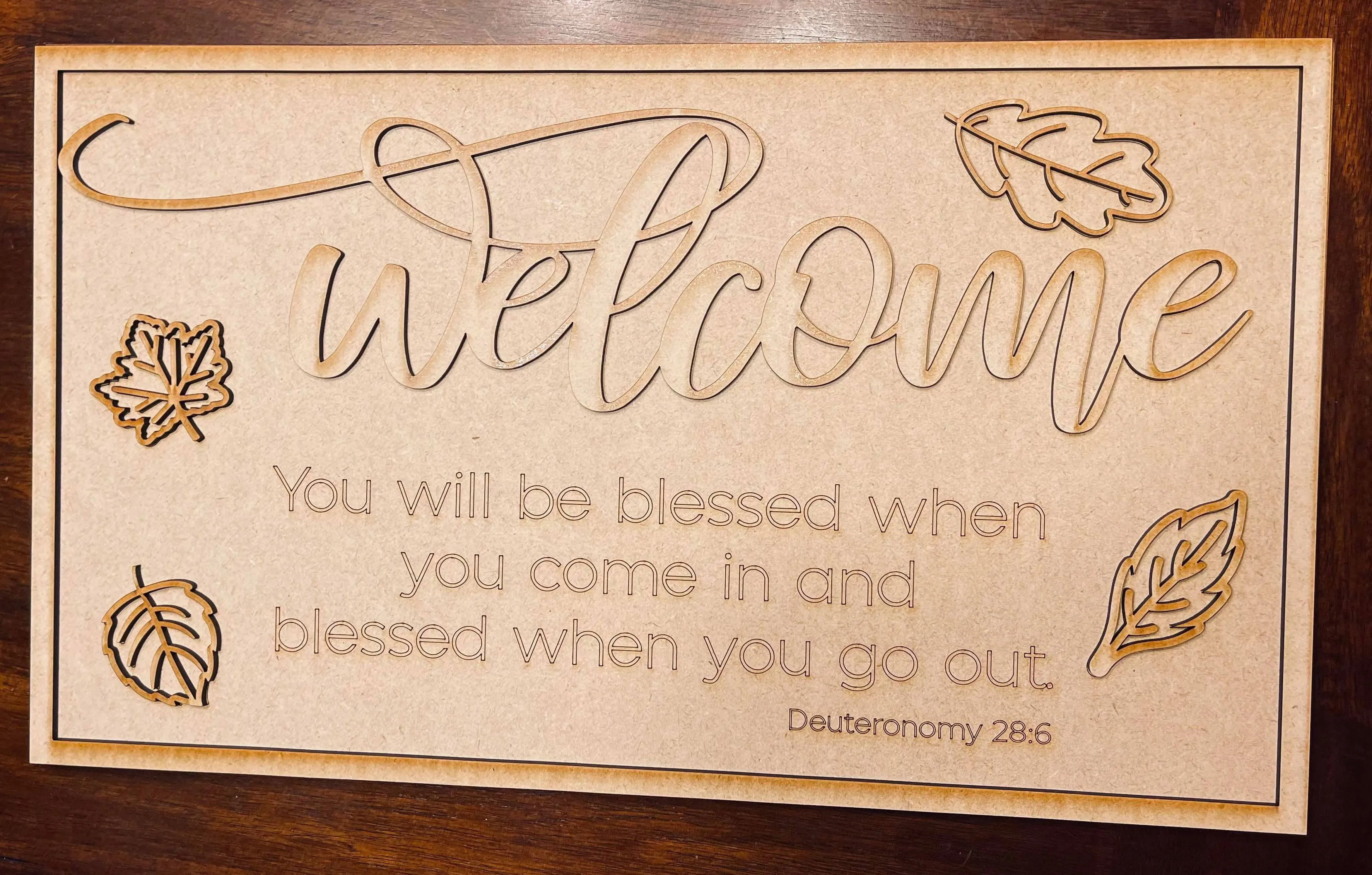 Welcome Deuteronomy Blessed When You Come In SVG Laser Ready File