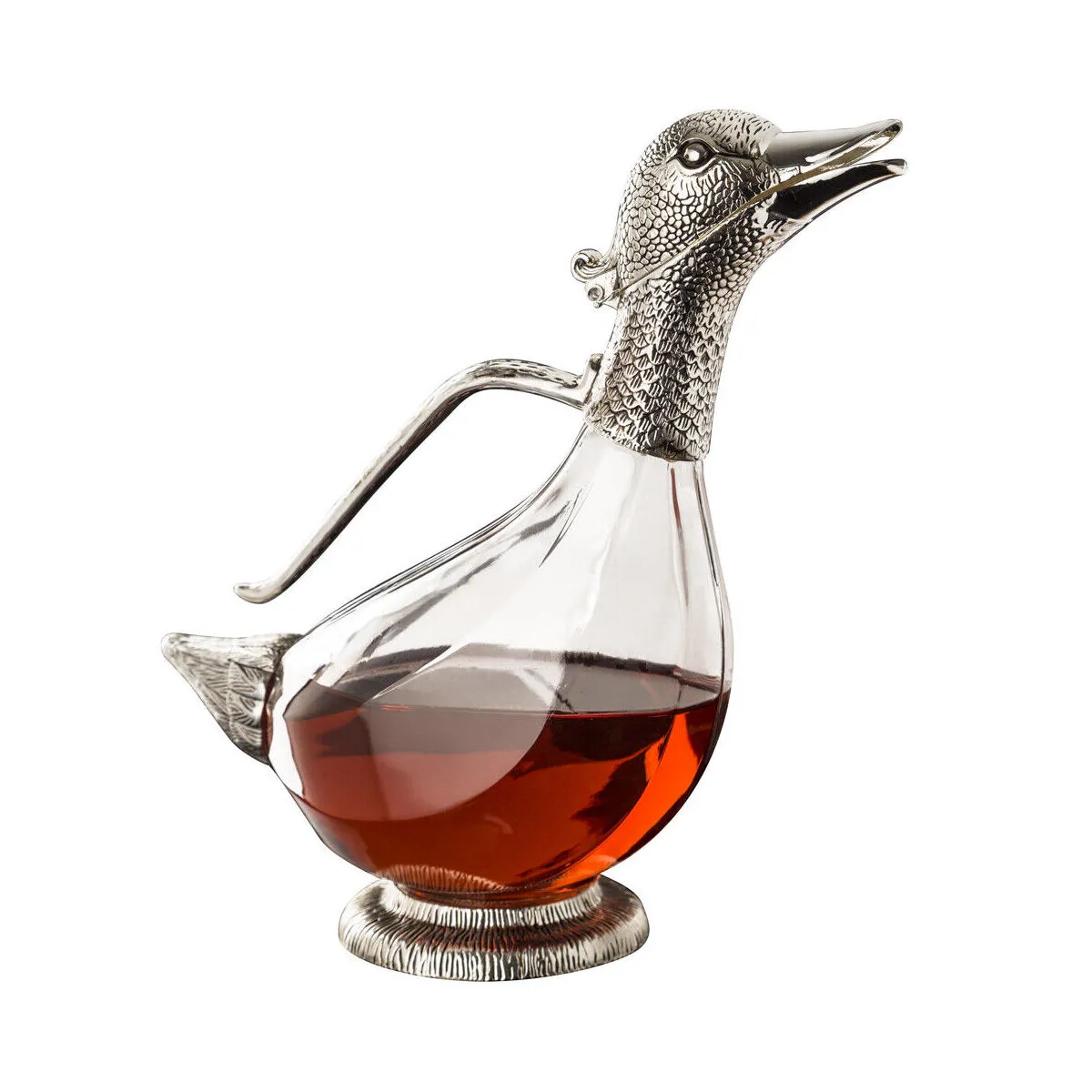 Whitehill Silver Duck Glass Wine Decanter 1L