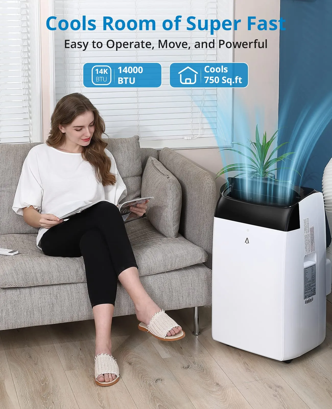 WHIZMAX Portable Air Conditioner 14000 BTU Air Conditioners 3 IN 1 Quiet AC Unit