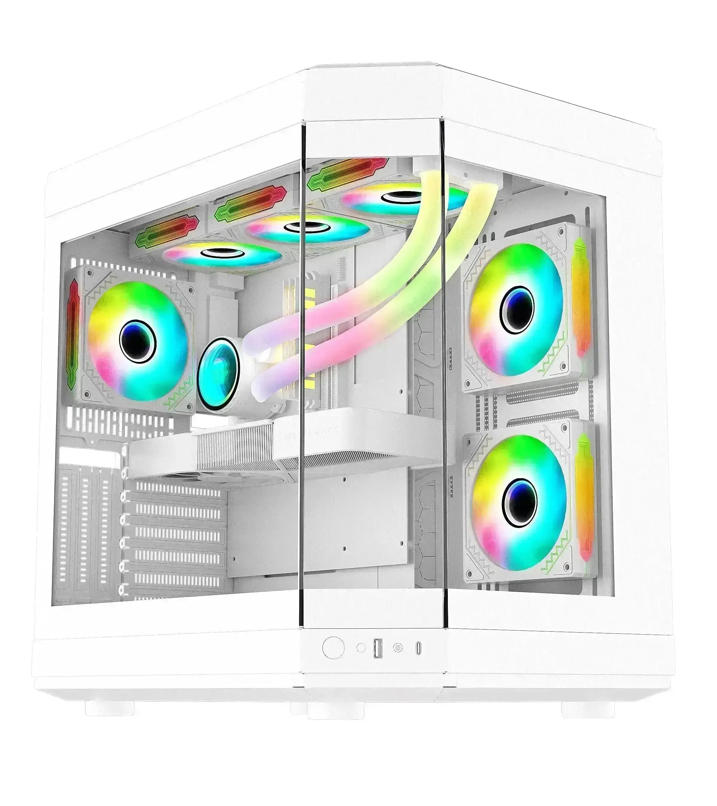 WJCOOLMAN Y70 Clone YG Support MATX, ATX Gaming computer CASE with 5 Pre-installed ARGB Fan