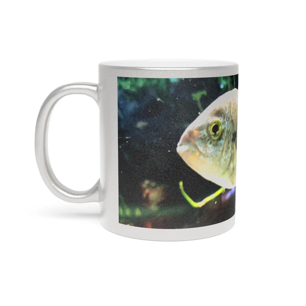 Yellow and Black Fish Metallic Mug (Silver / Gold)