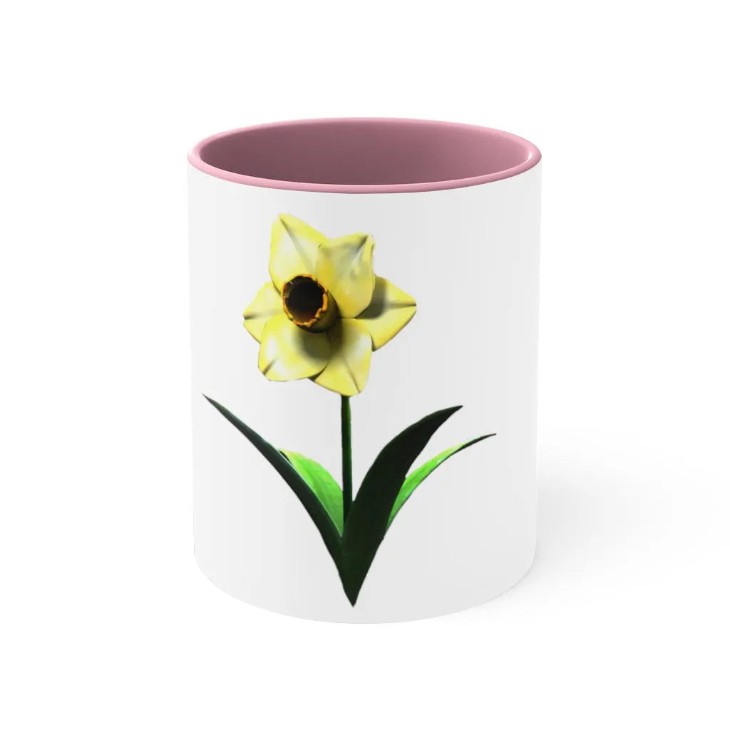 Yellow Flower Accent Coffee Mug, 11oz