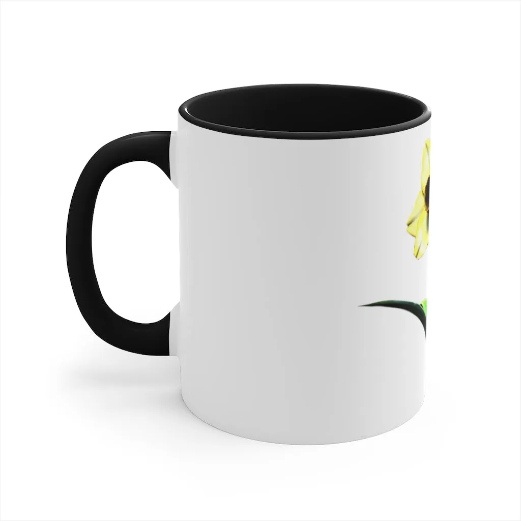 Yellow Flower Accent Coffee Mug, 11oz