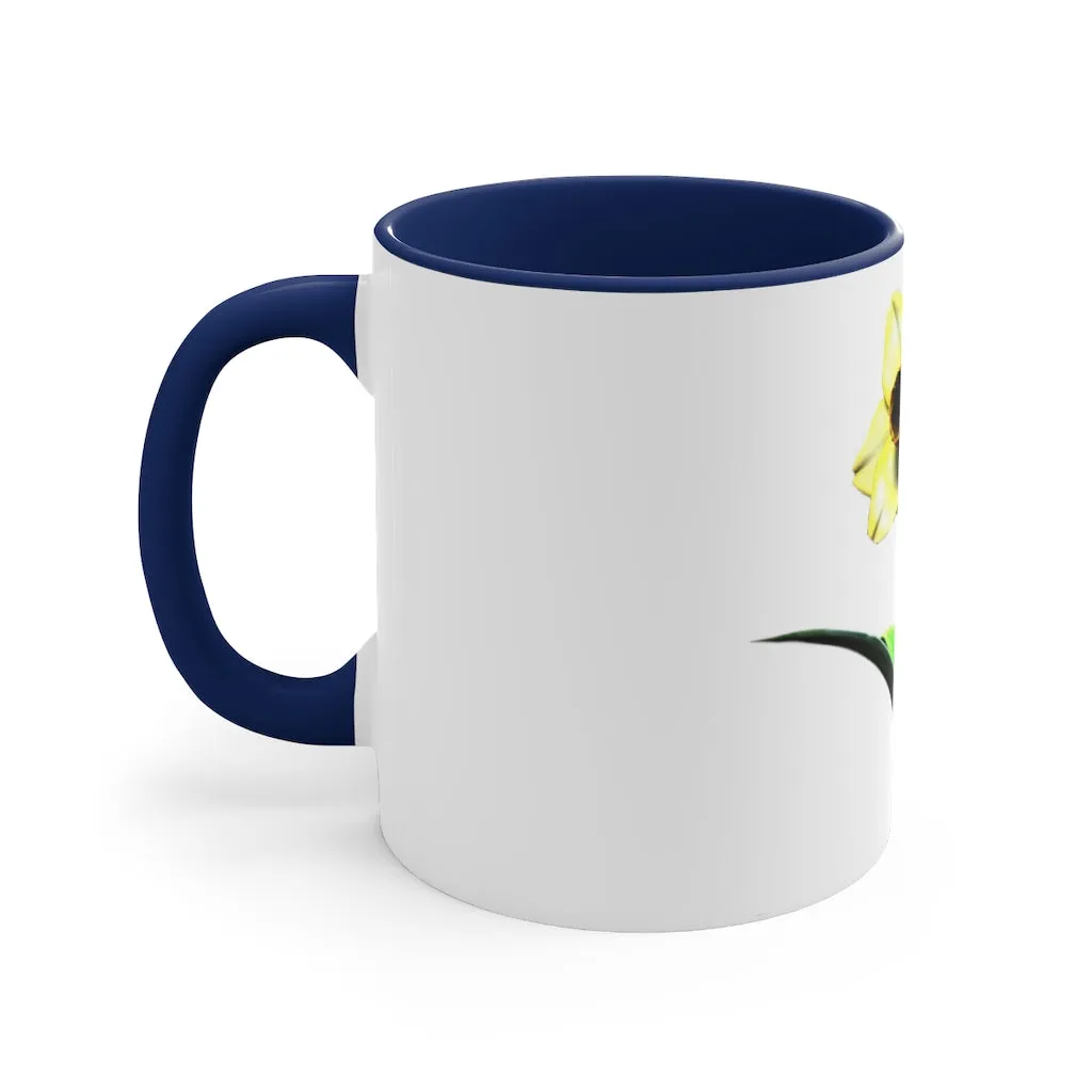 Yellow Flower Accent Coffee Mug, 11oz