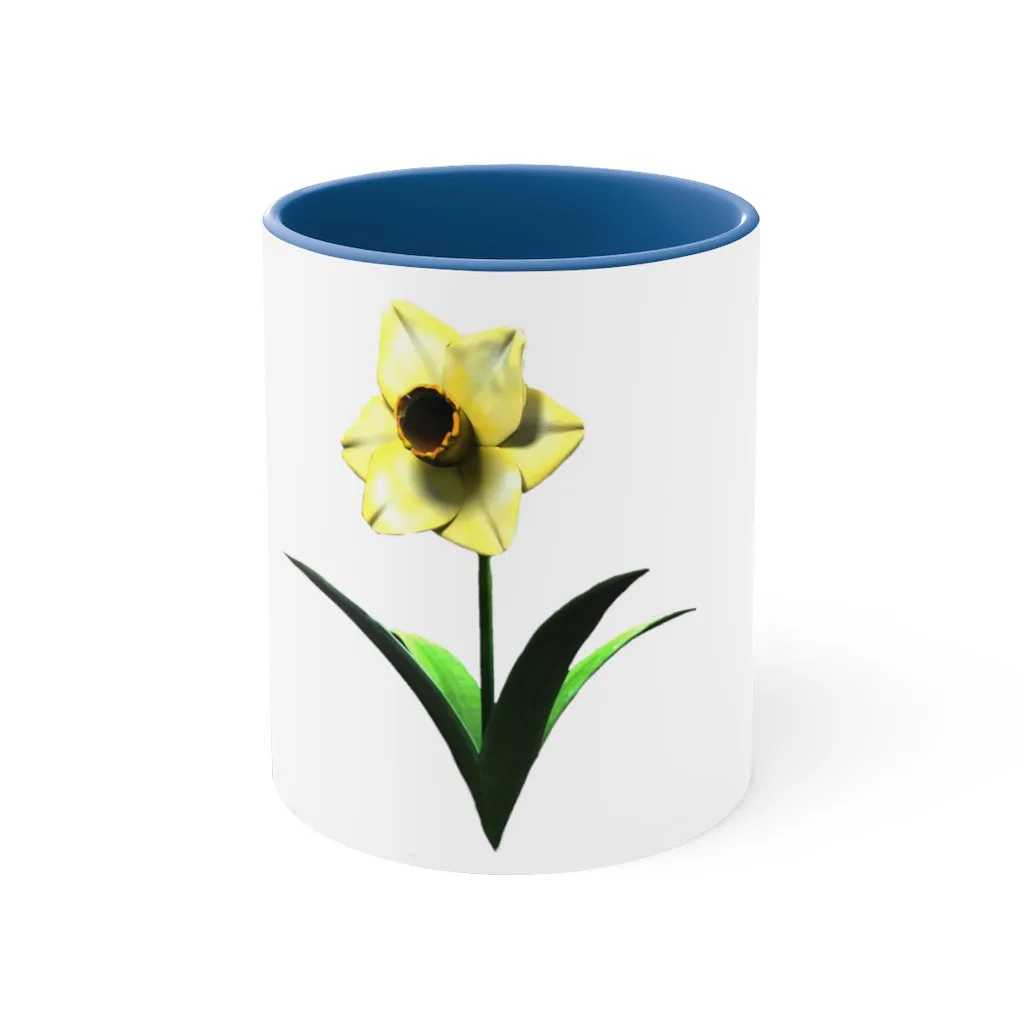 Yellow Flower Accent Coffee Mug, 11oz