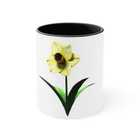 Yellow Flower Accent Coffee Mug, 11oz