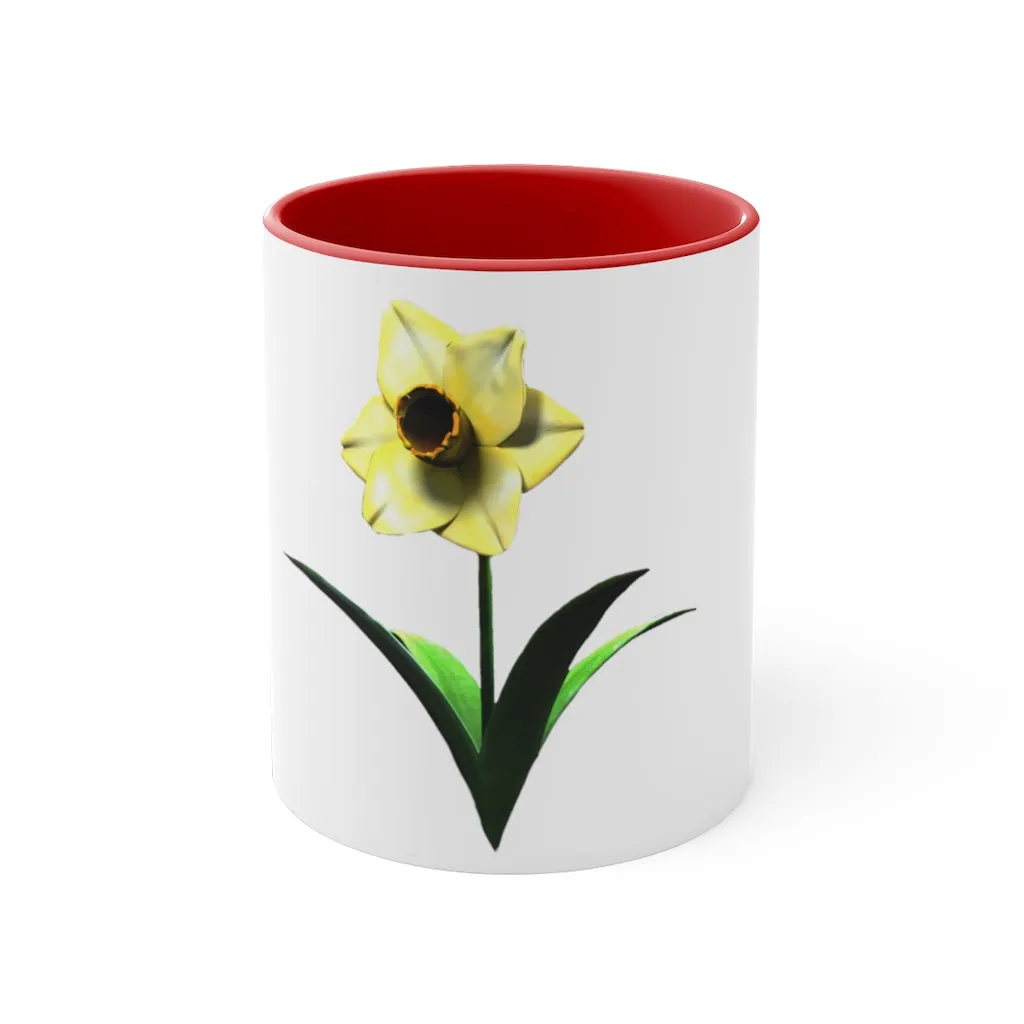 Yellow Flower Accent Coffee Mug, 11oz