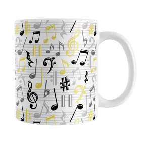 Yellow Music Notes Pattern Mug