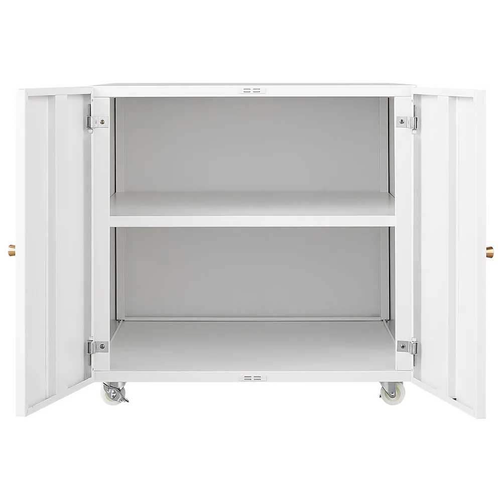 Zabb Mobile File Cabinet With Wheels Vertical - White