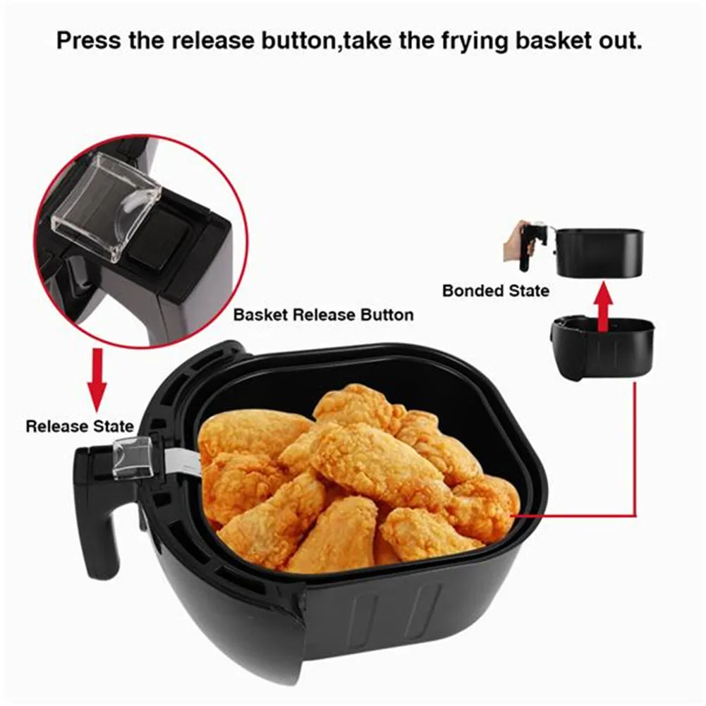 ZOKOP 5.6QT Air Fryer Shelf Food Clip Set Black